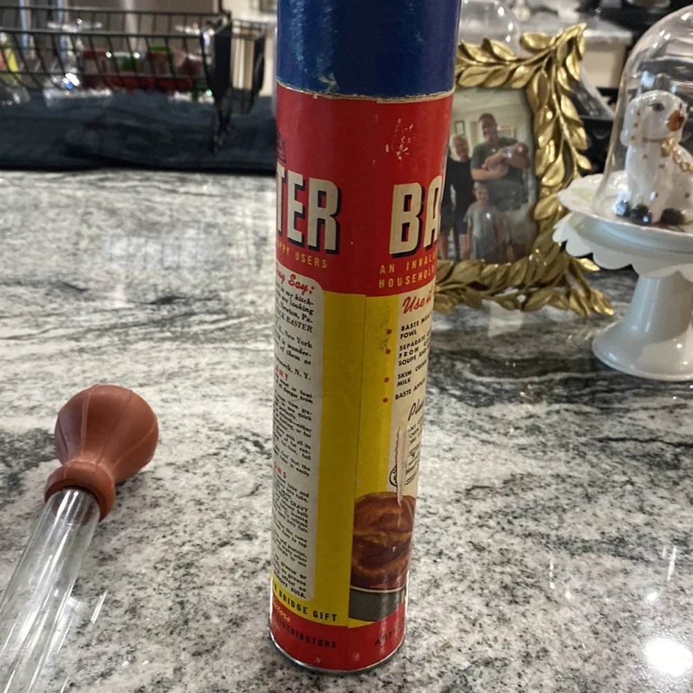 Vintage 1946 Brown Rubber Bulb Pyrex Glass Baster!